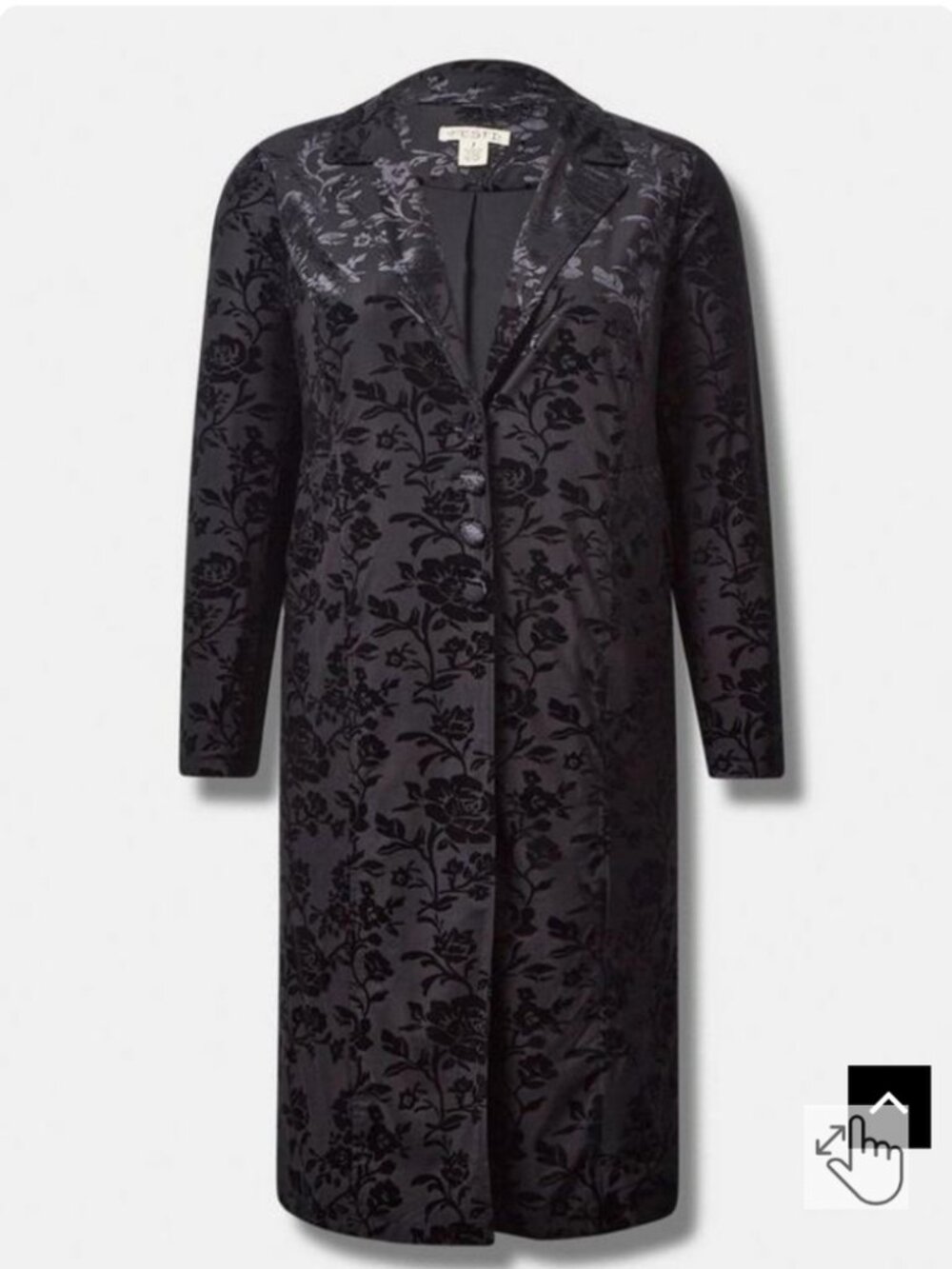 Torrid, black velour burnout kimono / coat NWT